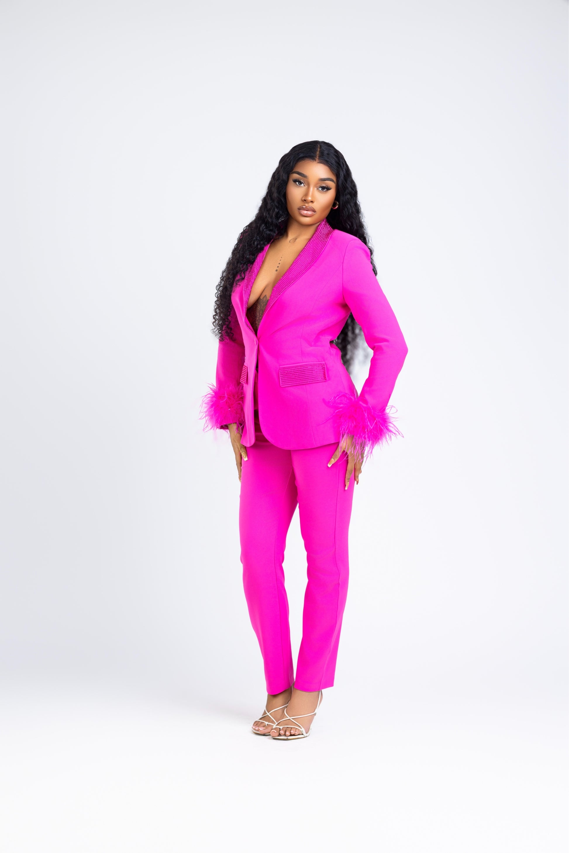 Ensemble tailleur 2 pièces avec strass