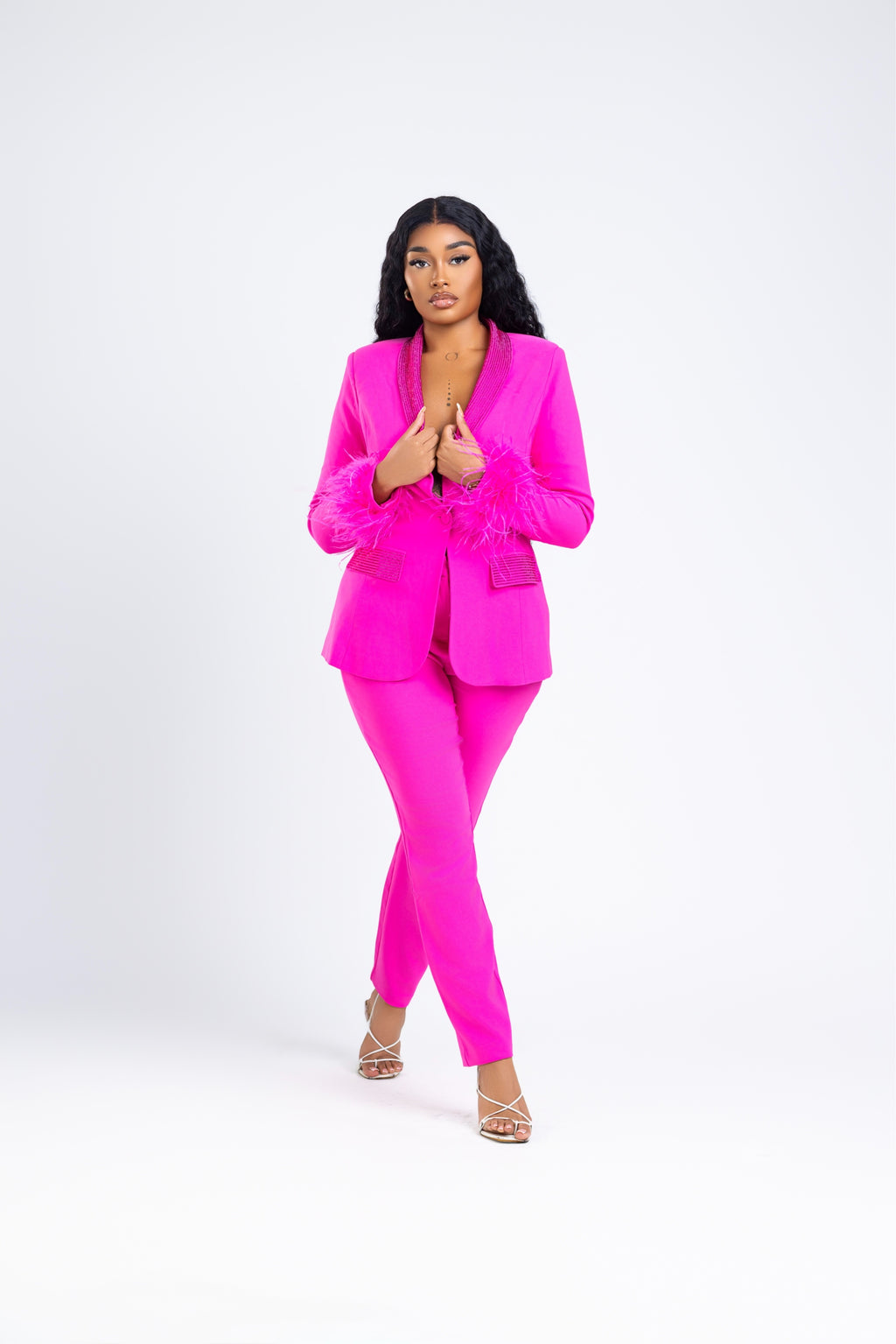 Ensemble tailleur 2 pièces avec strass