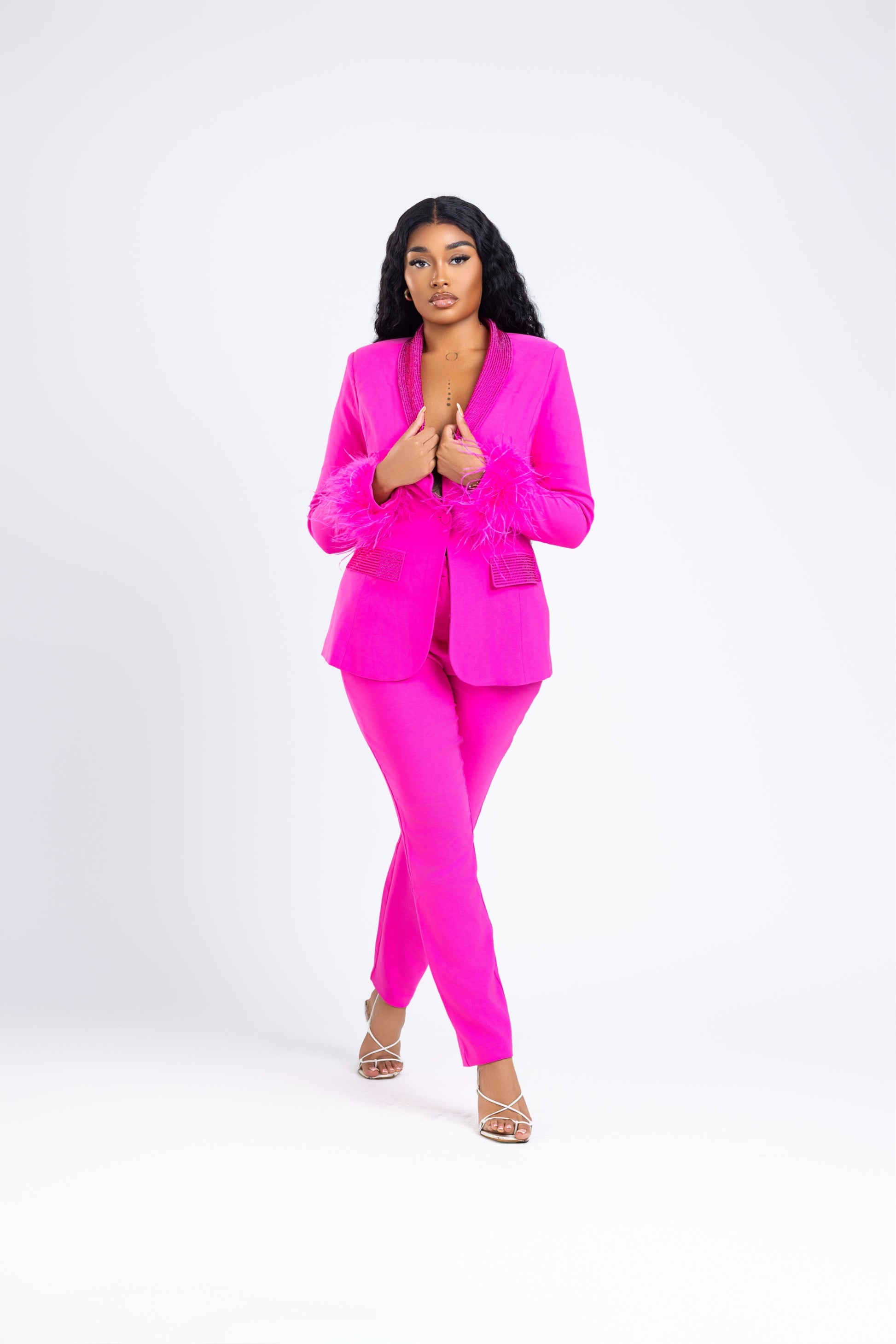 Ensemble tailleur 2 pièces avec strass