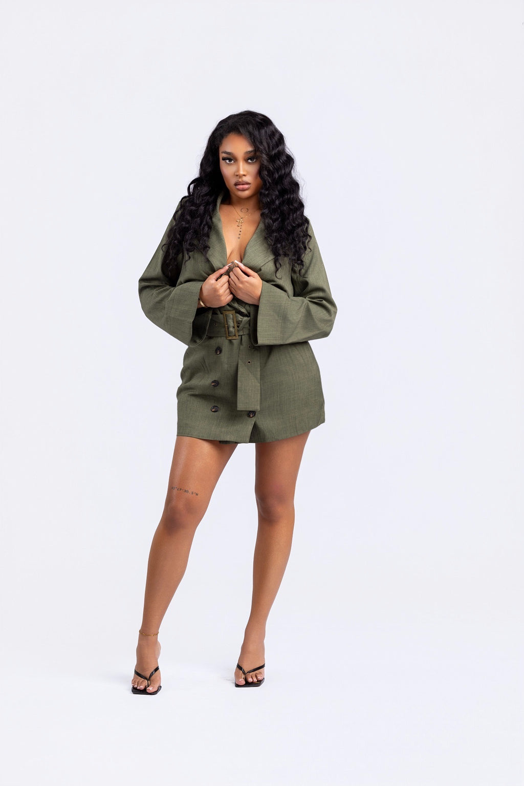 Blazer dress ceinturé