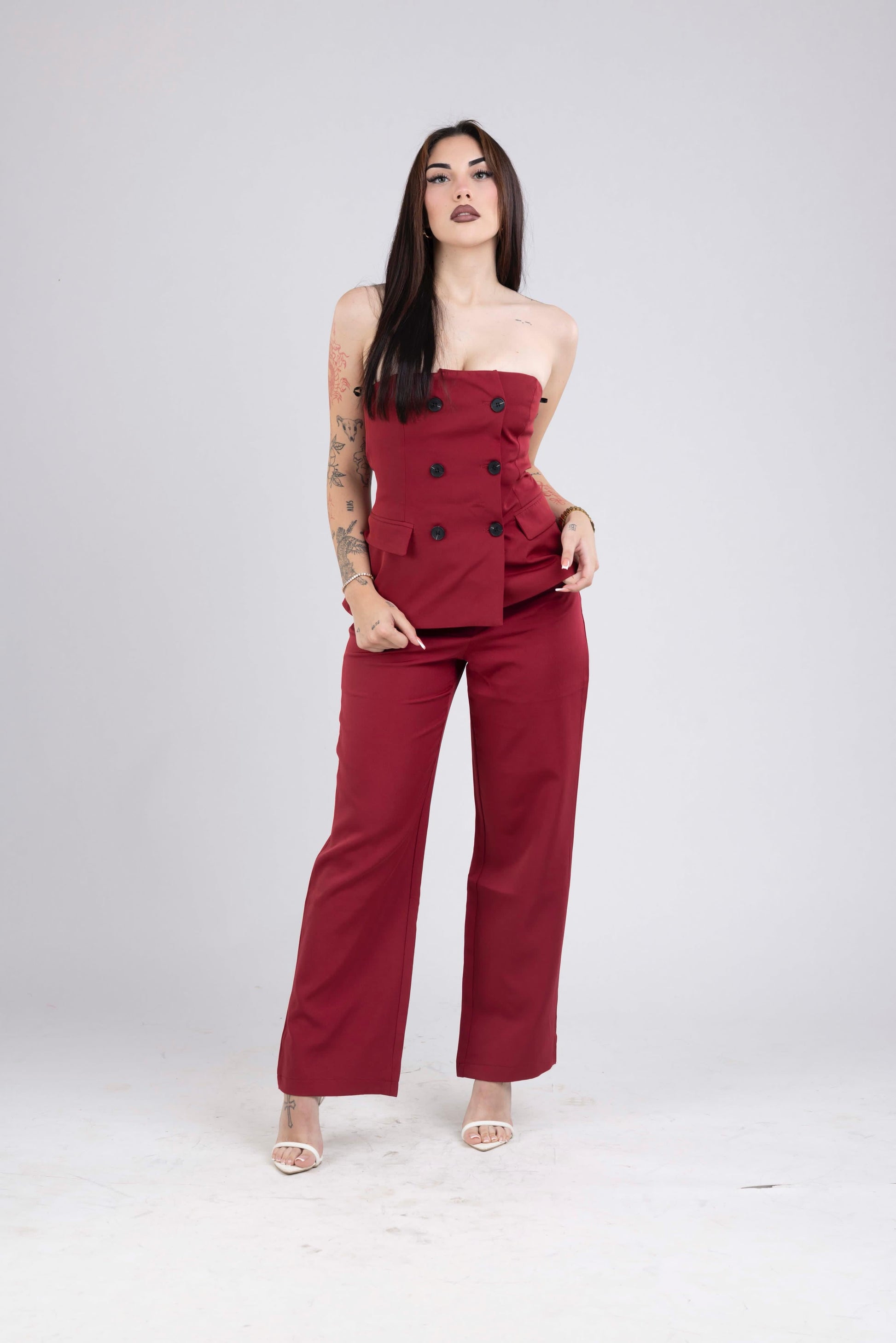 Ensemble tailleur 2 pièces bustier