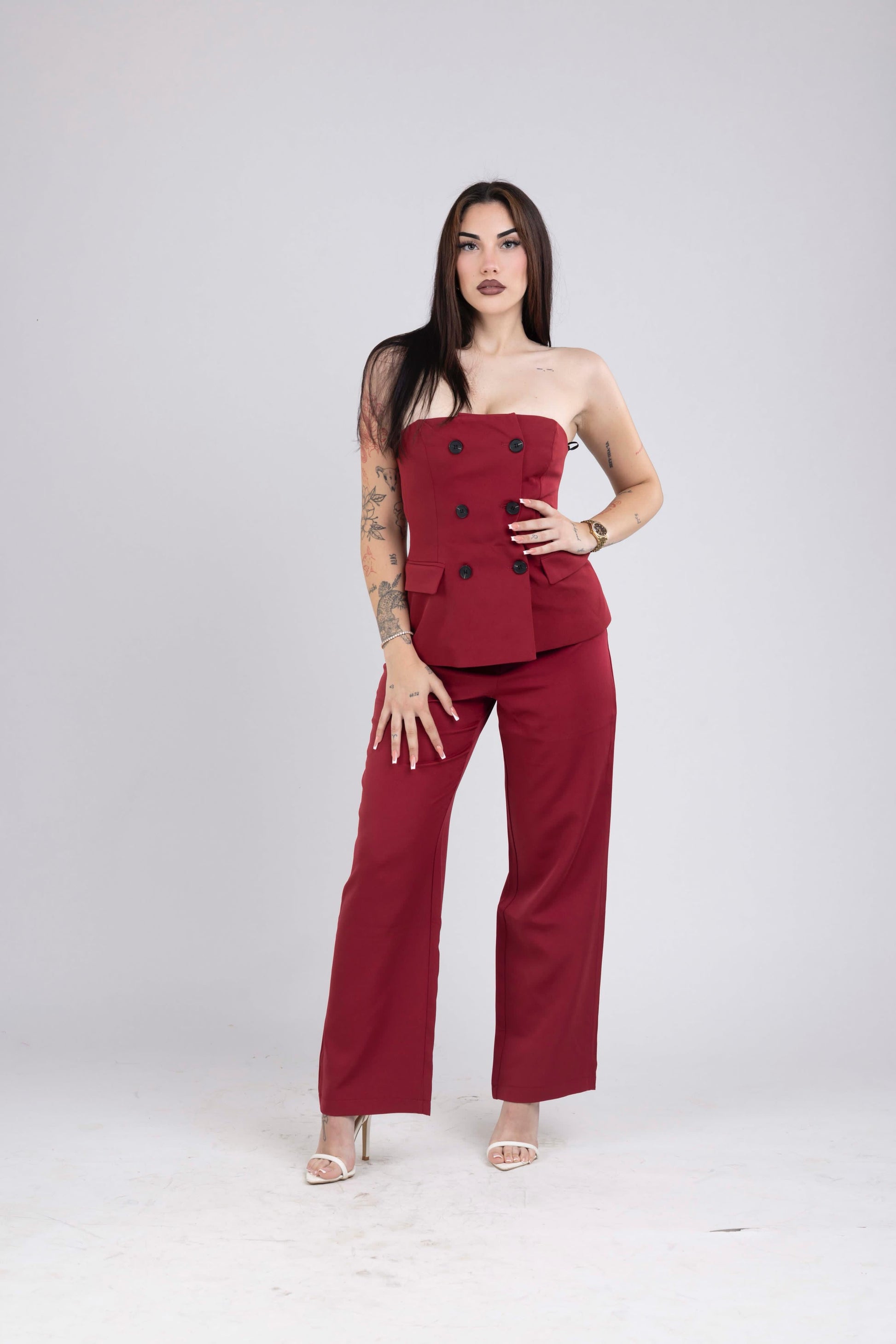 Ensemble tailleur 2 pièces bustier