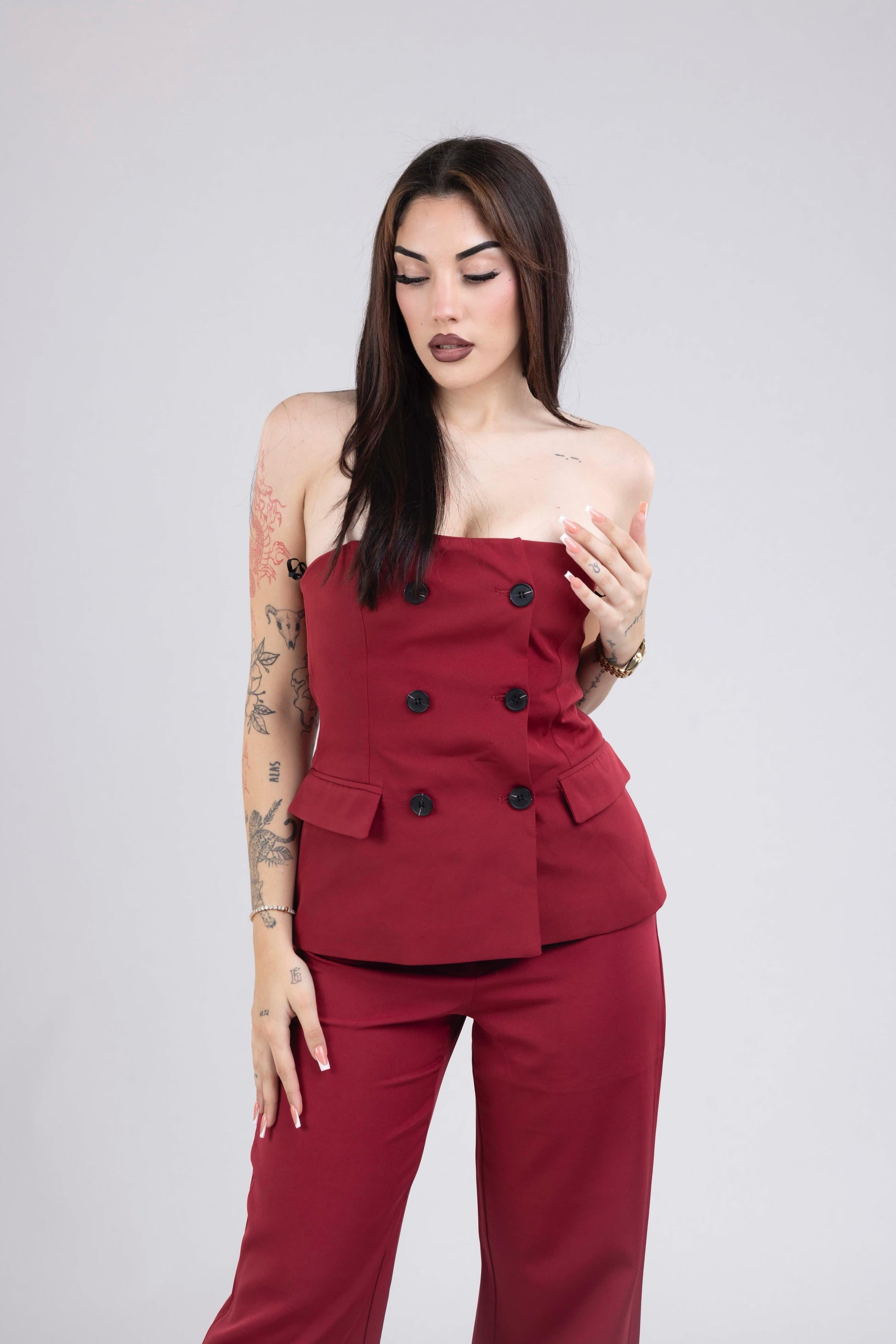 Ensemble tailleur 2 pièces bustier